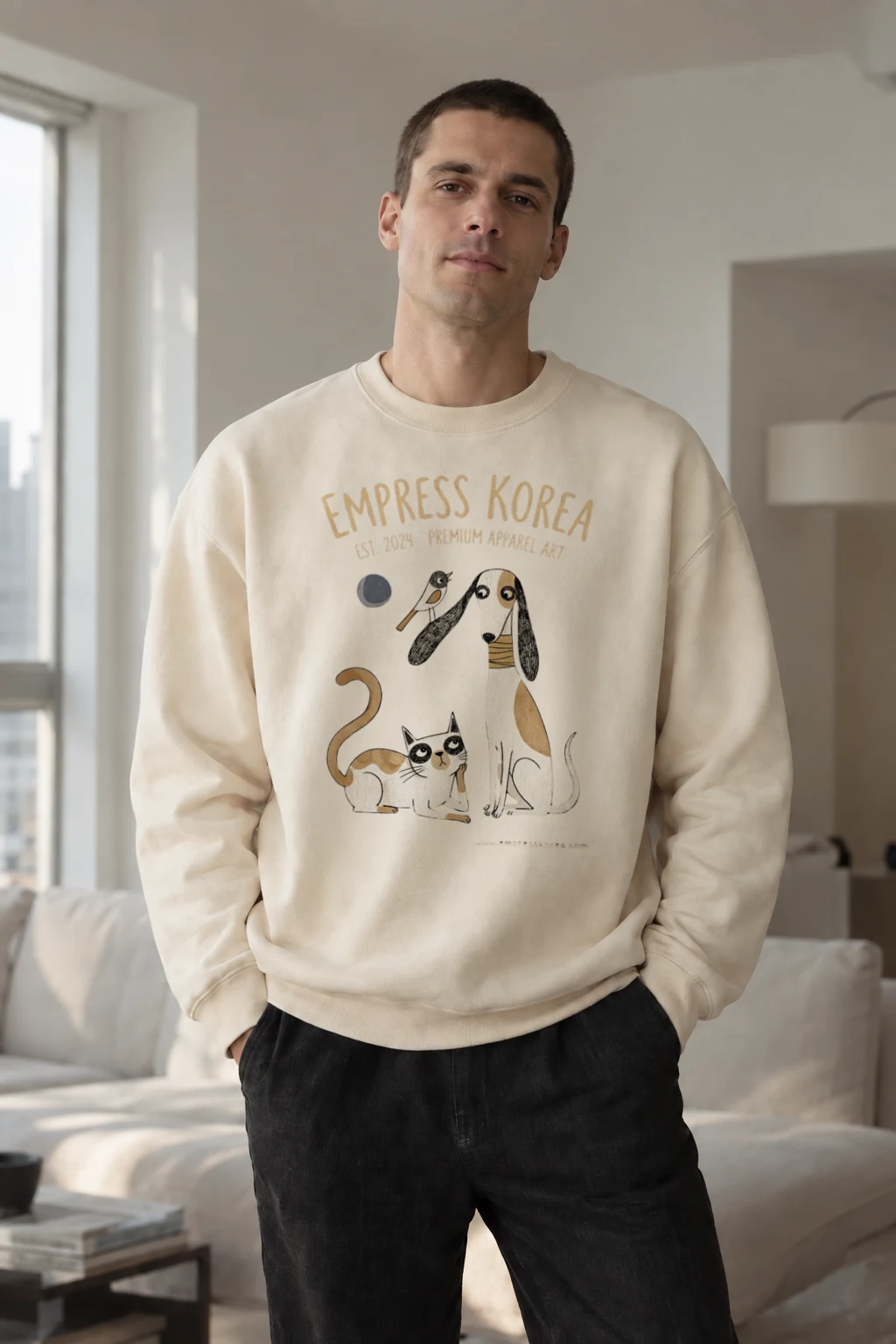 "Empress Korea Pets" Unisex Sponge Fleece Crewneck Sweatshirt | Bella + Canvas 3901