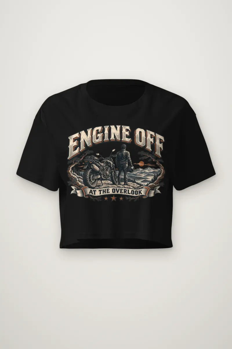"Engine Off at the Overlook" Women's Crop Tee