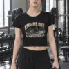 "Engine Off at the Overlook" Women's Crop Tee