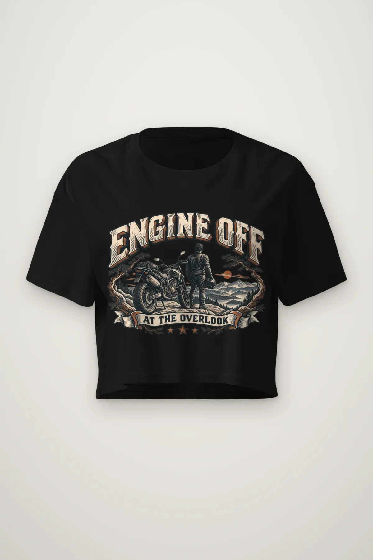 "Engine Off at the Overlook" Women's Crop Tee
