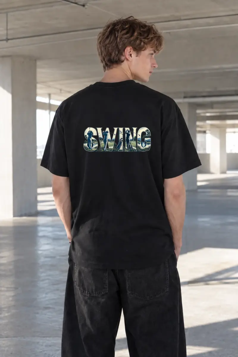 "Engraved Golf Letters" Heavyweight Unisex Crewneck T-shirt | Gildan 5000