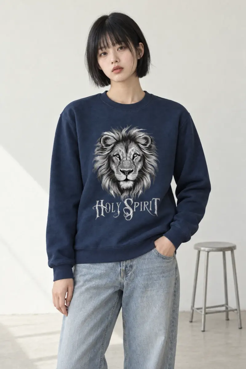 "Engraved Lion Crest" Heavy Blend Unisex Crewneck Sweatshirt | Gildan 18000