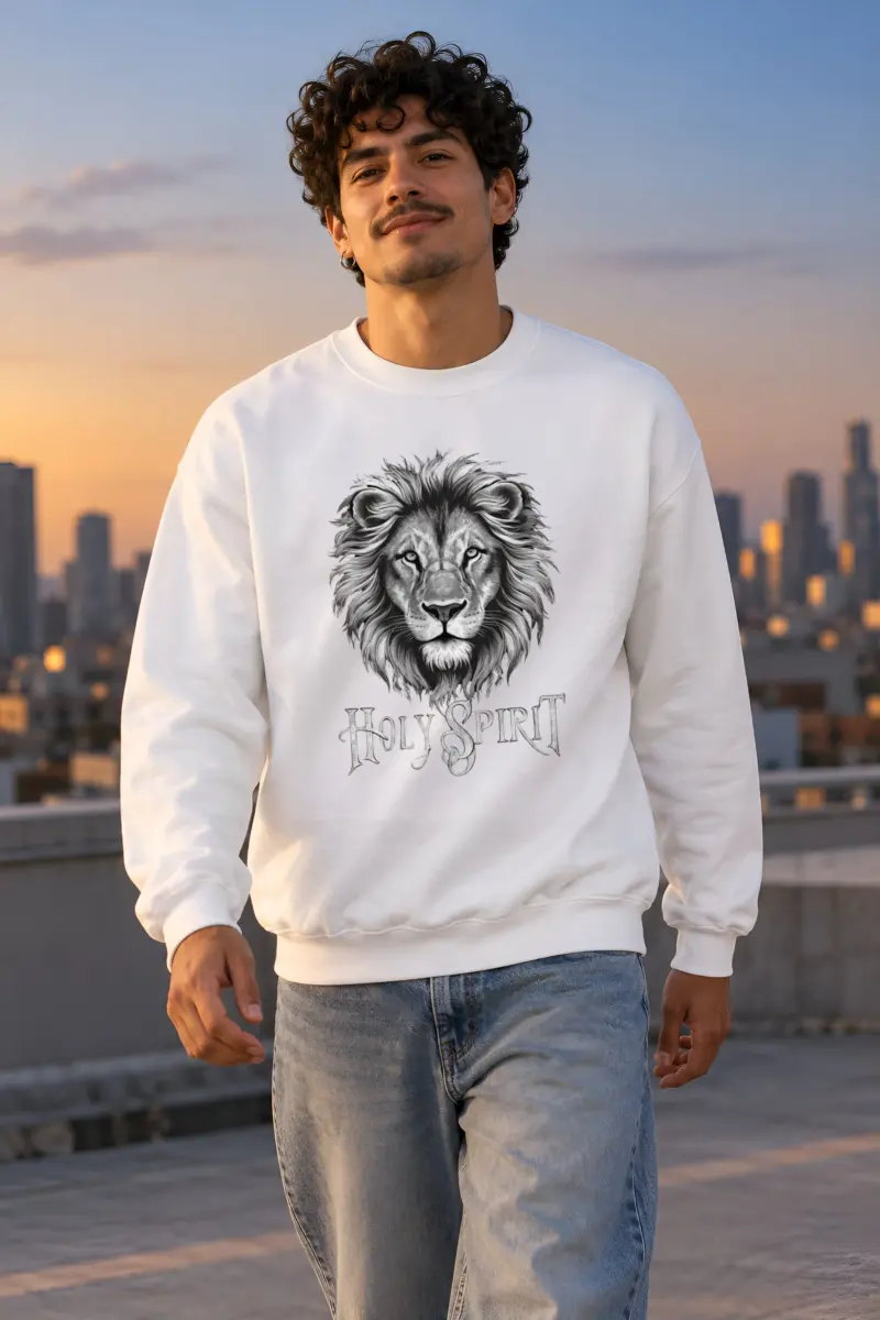 "Engraved Lion Crest" Heavy Blend Unisex Crewneck Sweatshirt