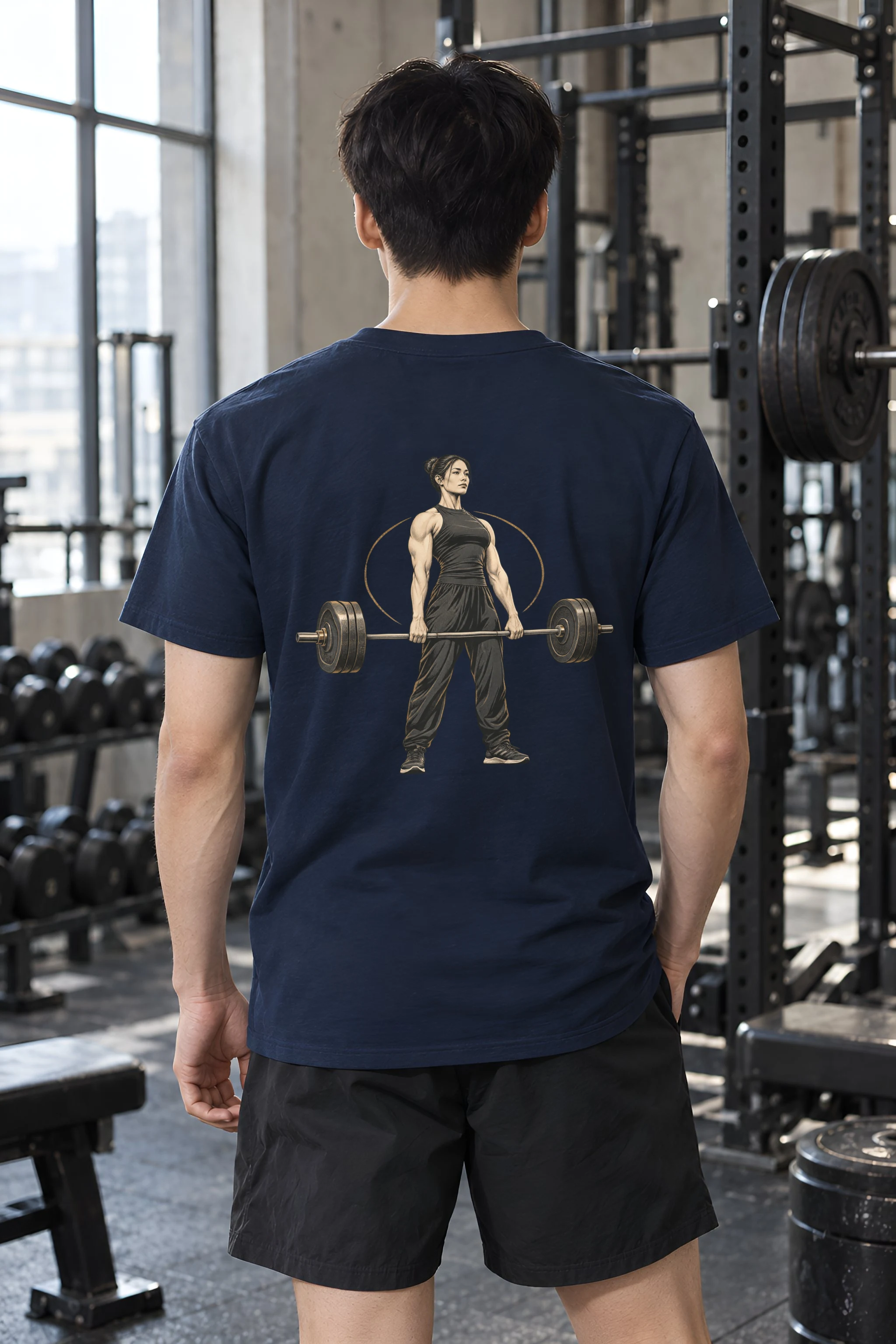 "Equilibrium Deadlift" Heavyweight Unisex Crewneck T-shirt