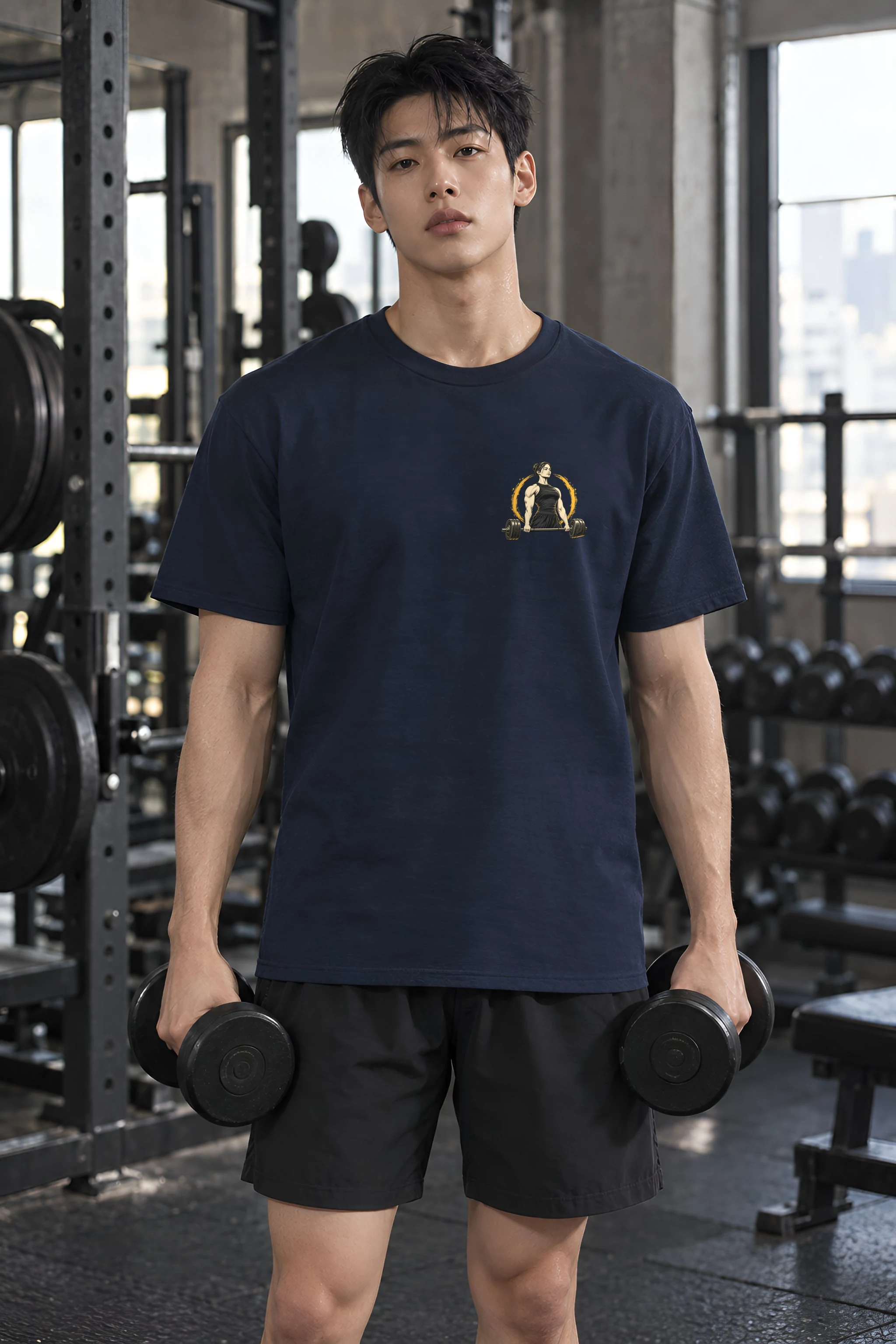"Equilibrium Deadlift" Heavyweight Unisex Crewneck T-shirt