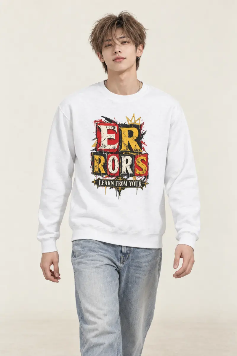 "Errors Learn From Your" Heavy Blend Unisex Crewneck Sweatshirt