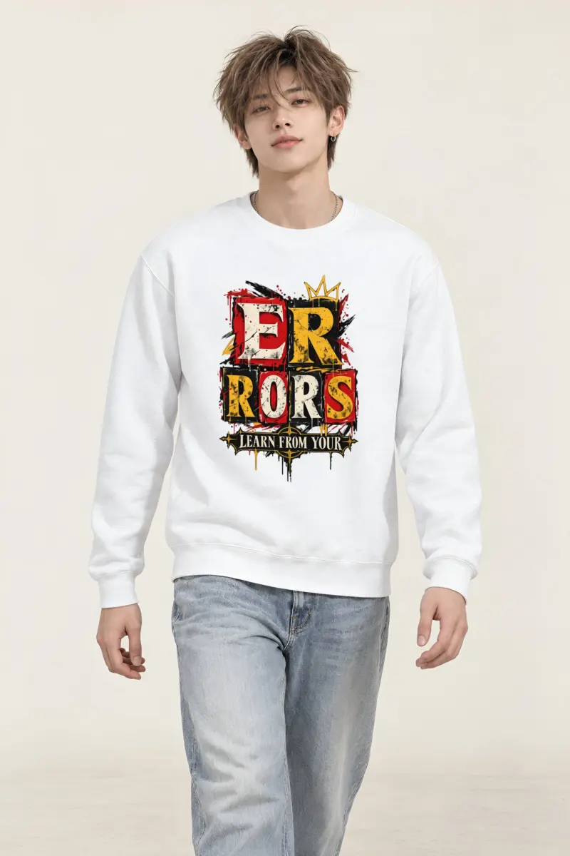 "Errors Learn From Your" Heavy Blend Unisex Crewneck Sweatshirt