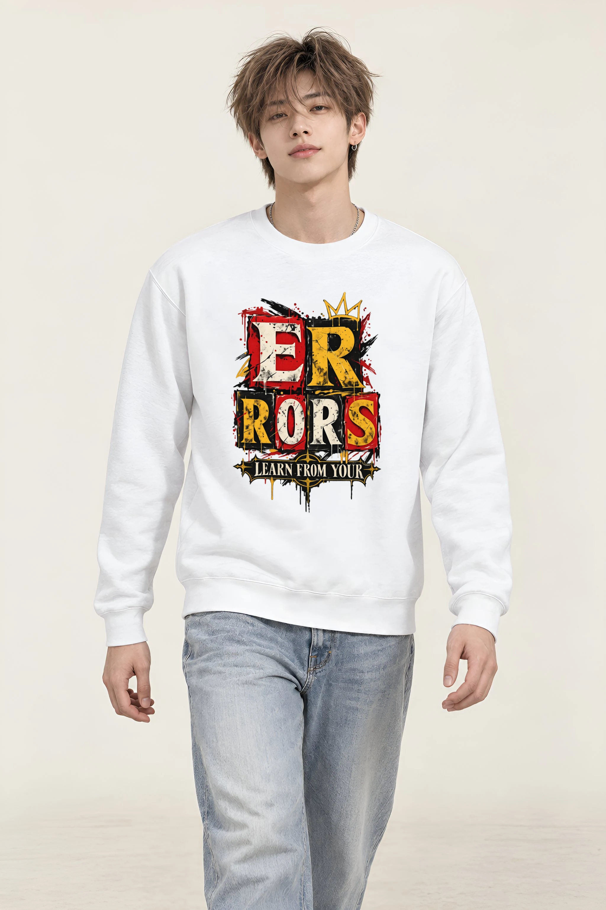 "Errors Learn From Your" Heavy Blend Unisex Crewneck Sweatshirt