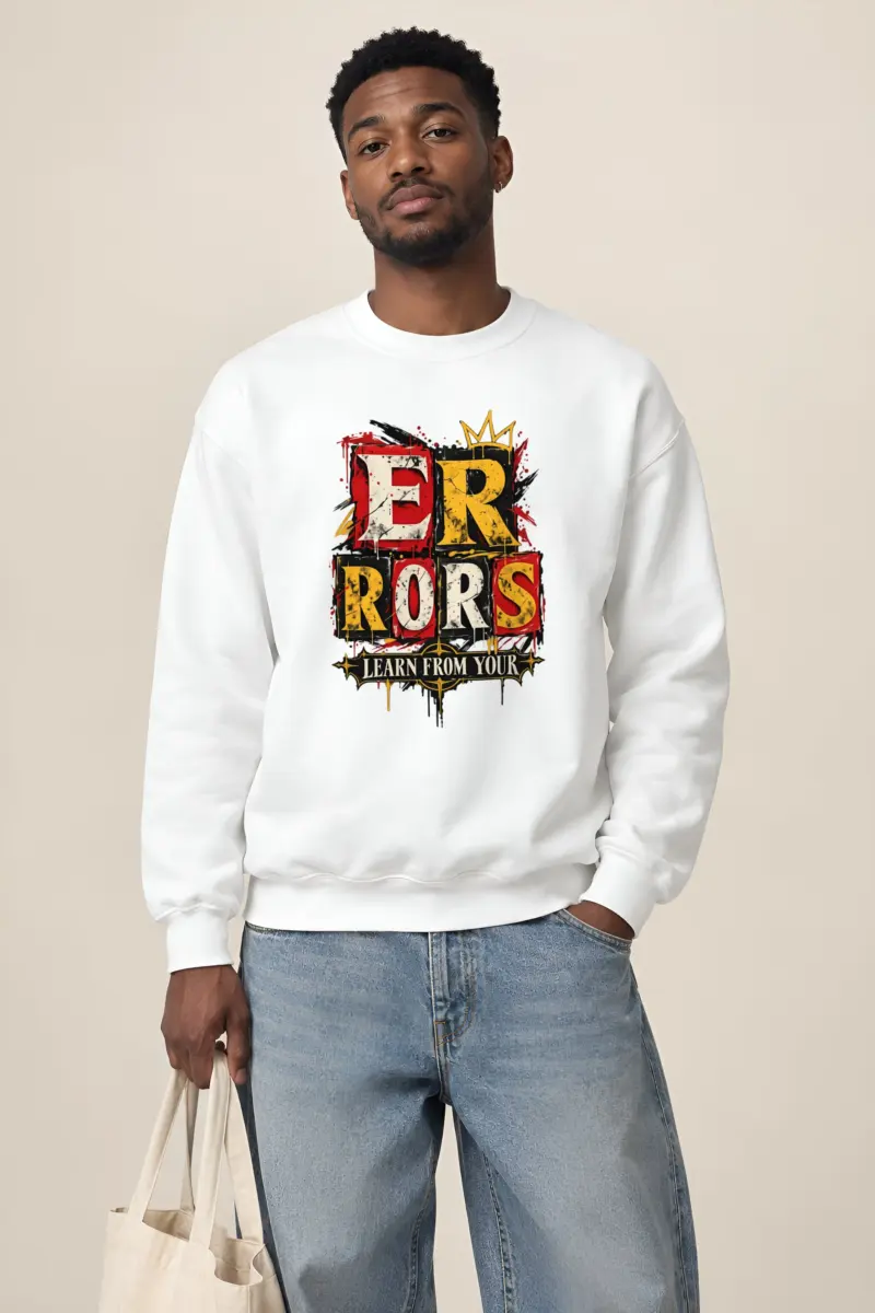 "Errors Learn From Your" Heavy Blend Unisex Crewneck Sweatshirt