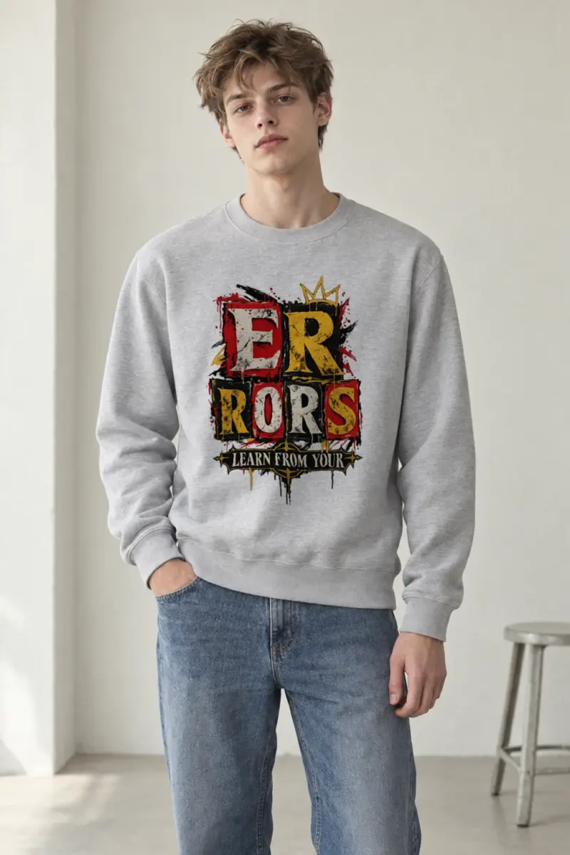 "Errors Learn From Your" Heavy Blend Unisex Crewneck Sweatshirt | Gildan 18000