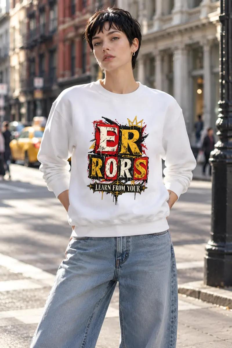 "Errors Learn From Your" Heavy Blend Unisex Crewneck Sweatshirt