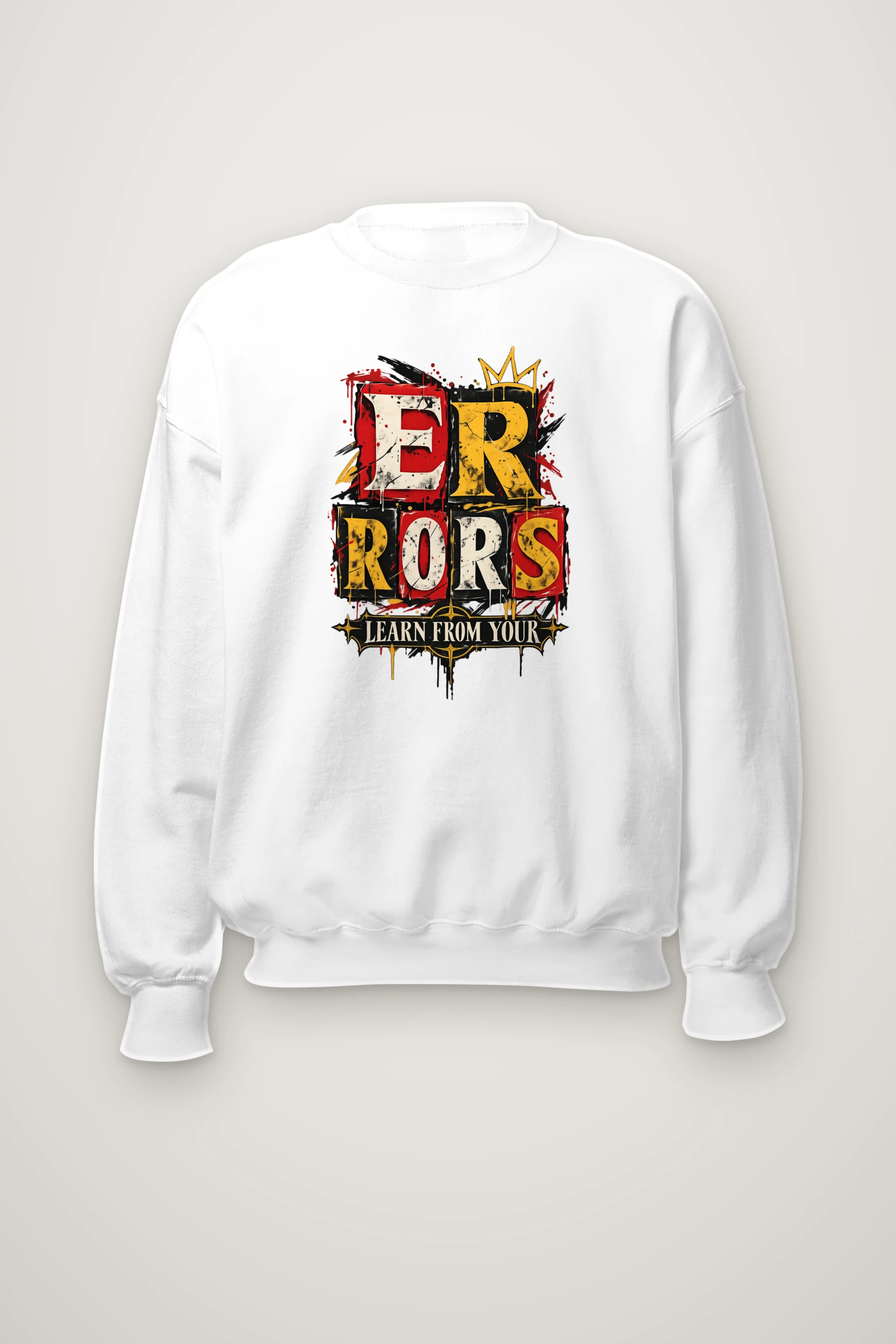 "Errors Learn From Your" Heavy Blend Unisex Crewneck Sweatshirt