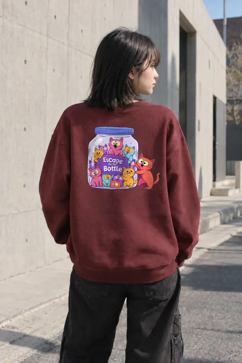 "Escape For The Bottle" Heavy Blend Unisex Crewneck Sweatshirt | Gildan 18000