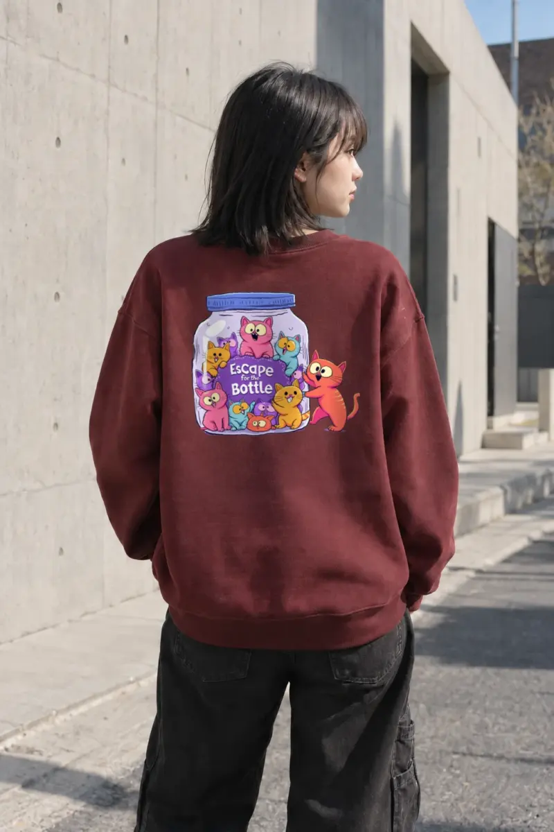 "Escape For The Bottle" Heavy Blend Unisex Crewneck Sweatshirt | Gildan 18000