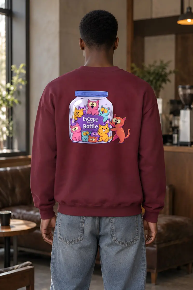 "Escape For The Bottle" Heavy Blend Unisex Crewneck Sweatshirt