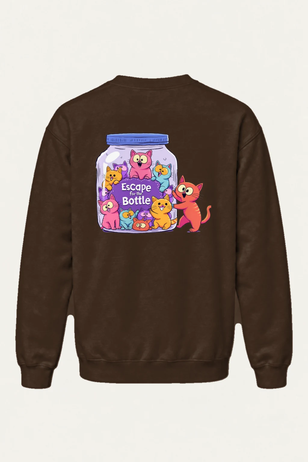 "Escape For The Bottle" Heavy Blend Unisex Crewneck Sweatshirt | Gildan 18000