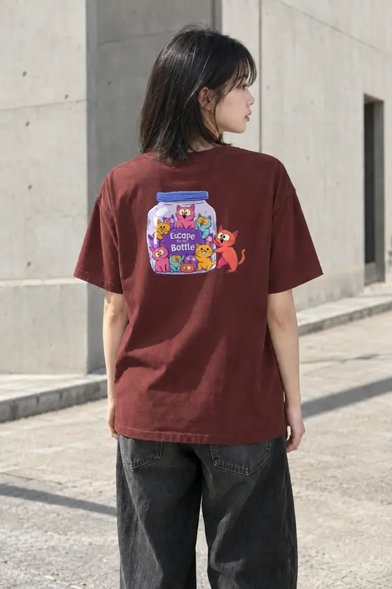 “Escape For The Bottle” Heavyweight Unisex Crewneck T-shirt | Gildan 5000