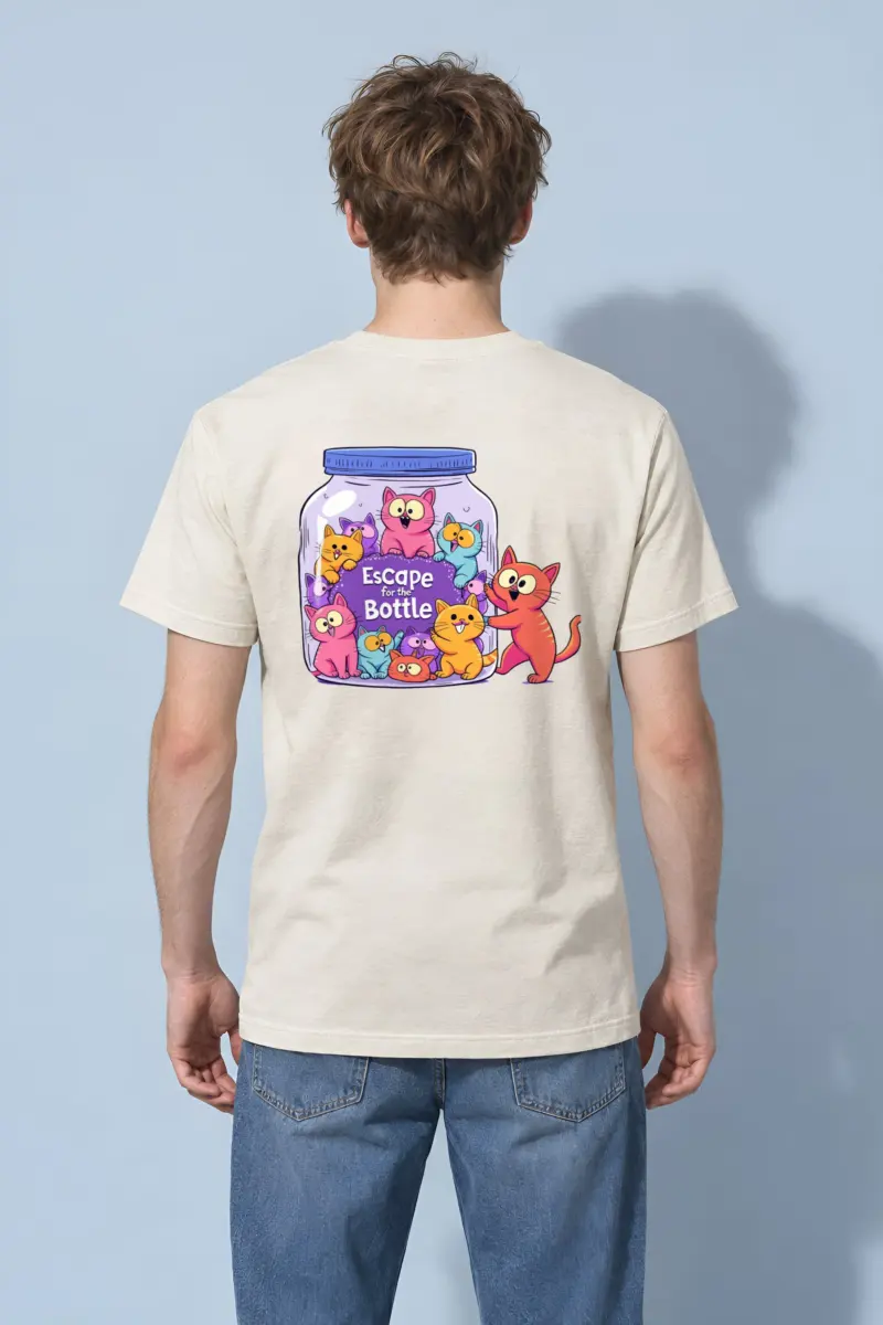 "Escape For The Bottle" Heavyweight Unisex Crewneck T-shirt