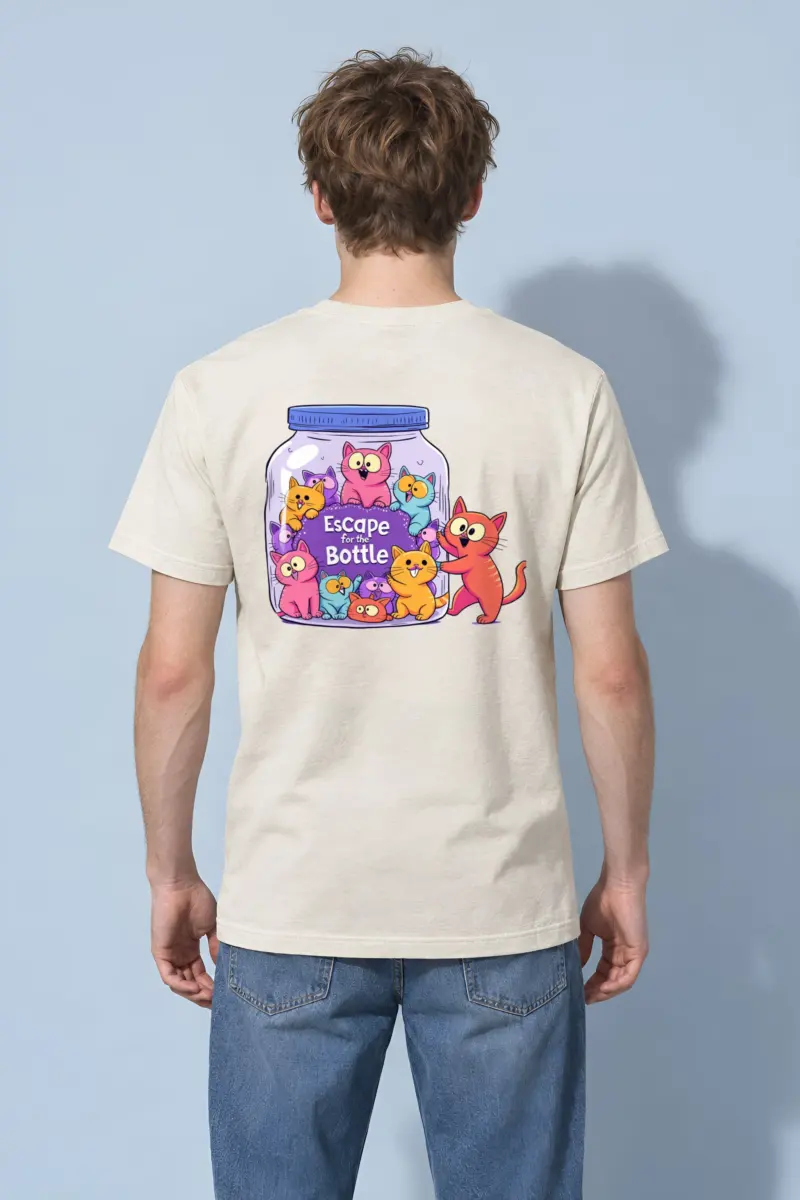 "Escape For The Bottle" Heavyweight Unisex Crewneck T-shirt