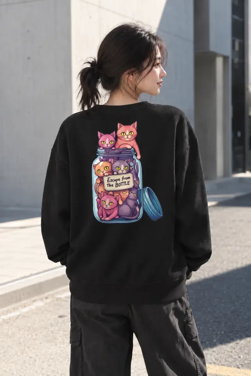 “Escape From The Bottle” Heavy Blend Unisex Crewneck Sweatshirt | Gildan 18000