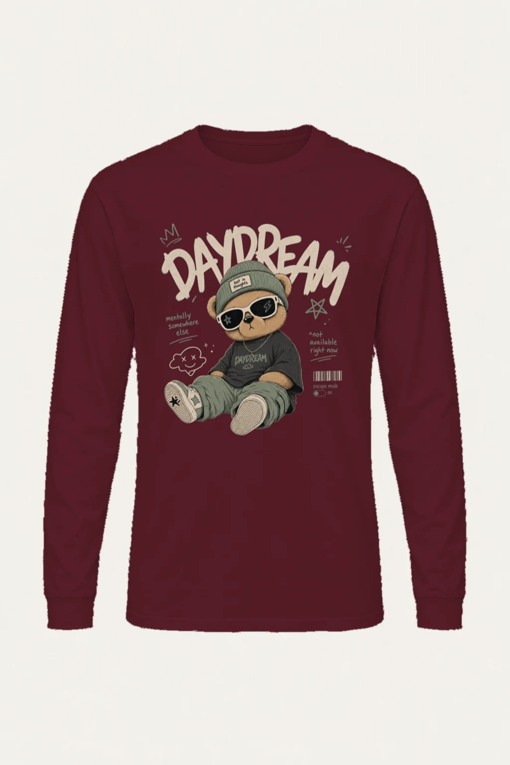 "Escape Mode Bear" Unisex Longsleeve T-shirt | Gildan 2400