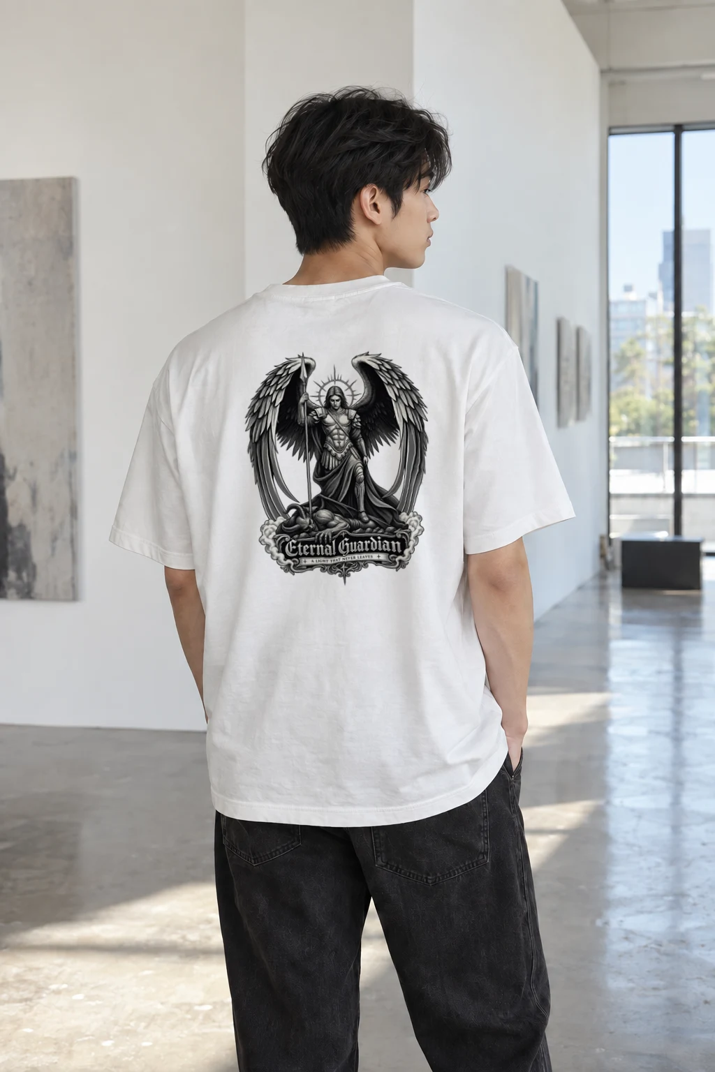 "Eternal Guardian" Heavyweight Unisex Crewneck T-shirt | Gildan 5000