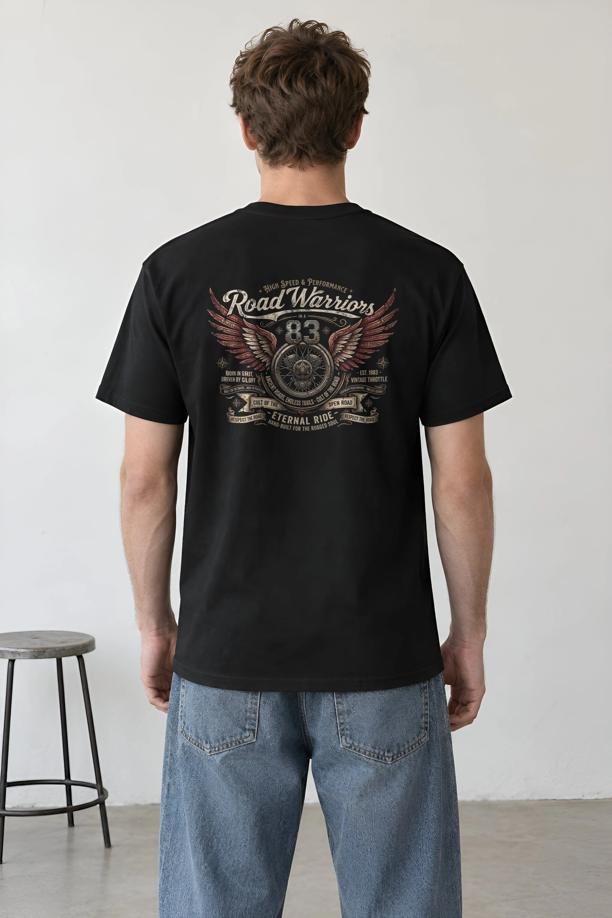 "Eternal Ride 83" Heavyweight Unisex Crewneck T-shirt