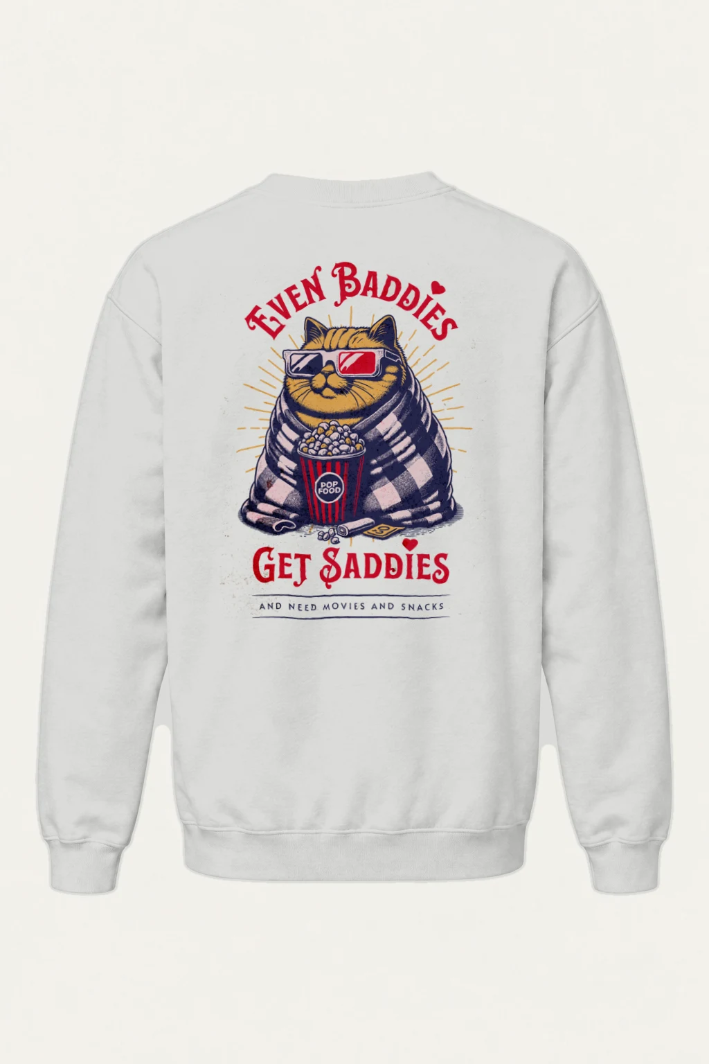"Even Baddies Get Saddies" Heavy Blend Unisex Crewneck Sweatshirt | Gildan 18000