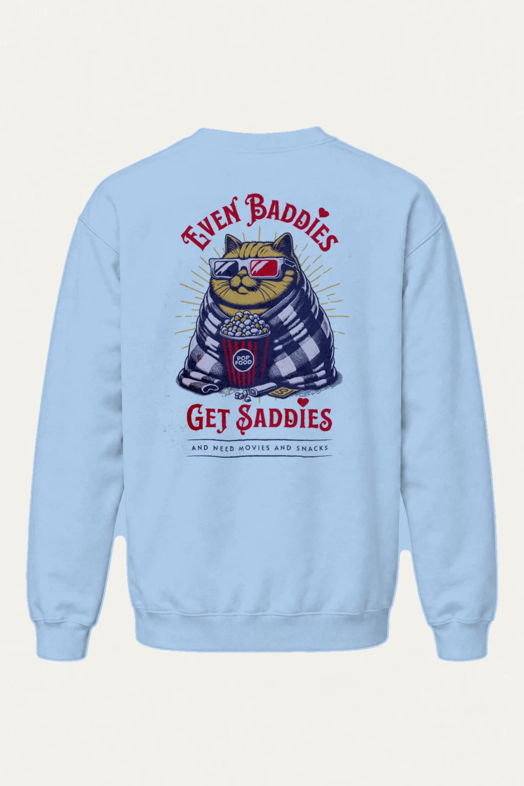 "Even Baddies Get Saddies" Heavy Blend Unisex Crewneck Sweatshirt | Gildan 18000