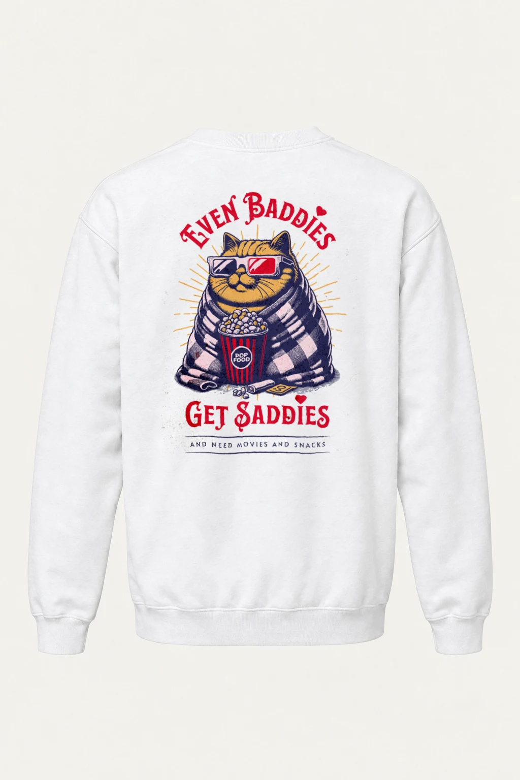 "Even Baddies Get Saddies" Heavy Blend Unisex Crewneck Sweatshirt | Gildan 18000