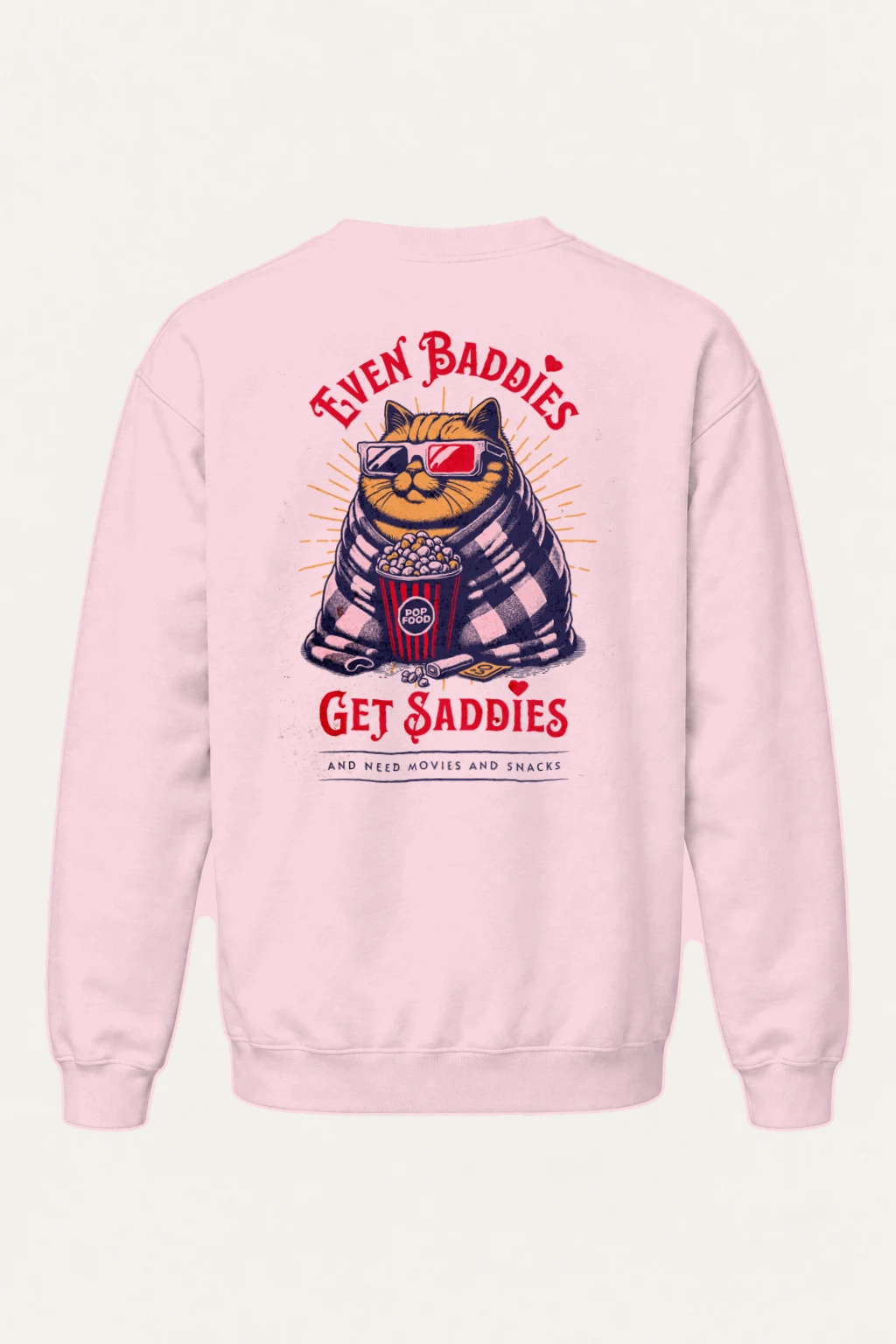 "Even Baddies Get Saddies" Heavy Blend Unisex Crewneck Sweatshirt | Gildan 18000