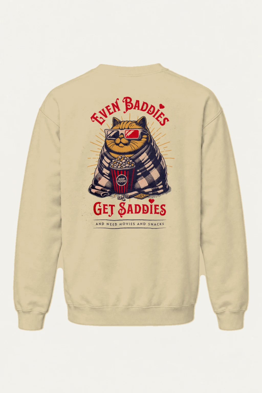 "Even Baddies Get Saddies" Heavy Blend Unisex Crewneck Sweatshirt | Gildan 18000