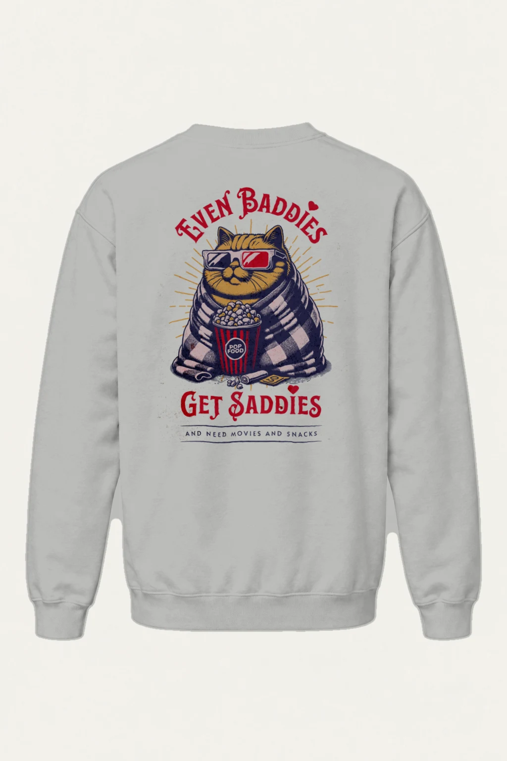 "Even Baddies Get Saddies" Heavy Blend Unisex Crewneck Sweatshirt | Gildan 18000