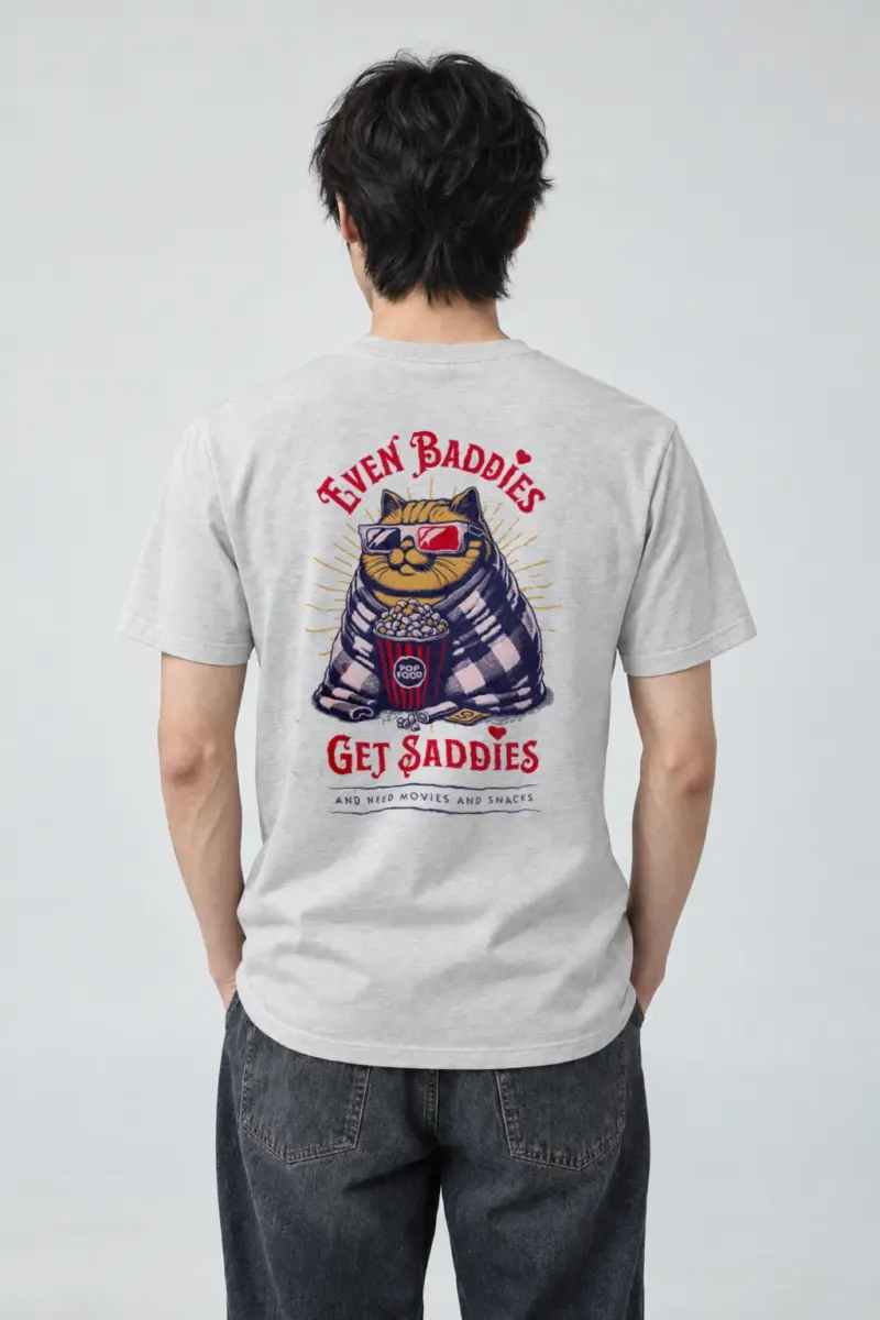 "Even Baddies Get Saddies" Heavyweight Unisex Crewneck T-shirt | Gildan 5000