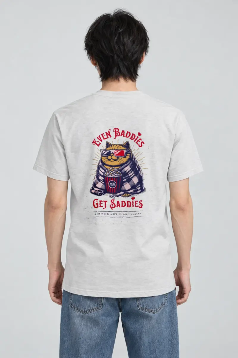 "Even Baddies Get Saddies" Heavyweight Unisex Crewneck T-shirt