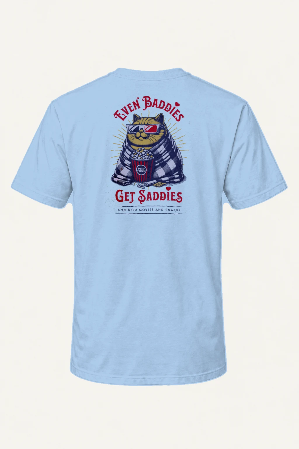 "Even Baddies Get Saddies" Heavyweight Unisex Crewneck T-shirt | Gildan 5000
