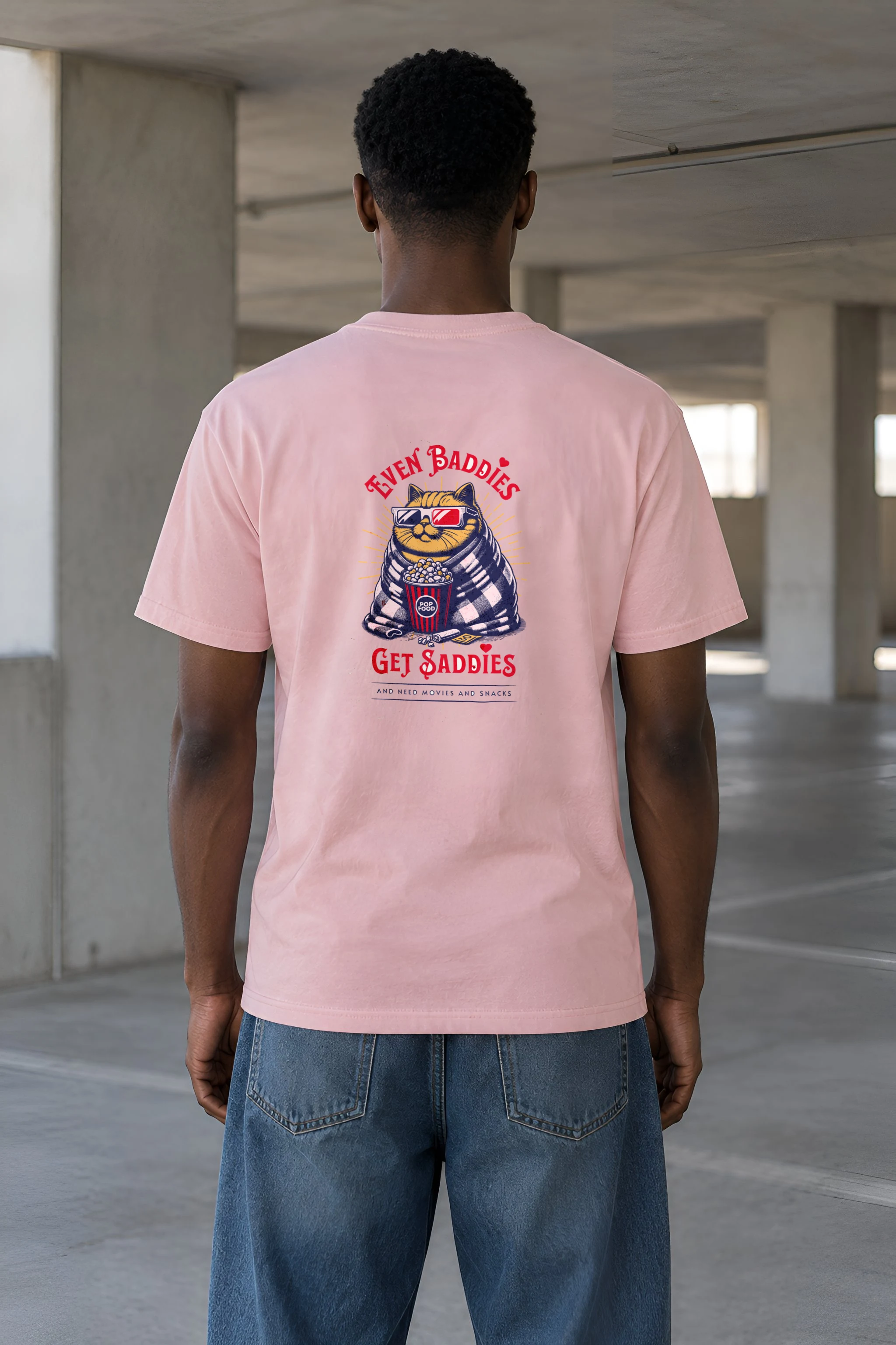 "Even Baddies Get Saddies" Heavyweight Unisex Crewneck T-shirt