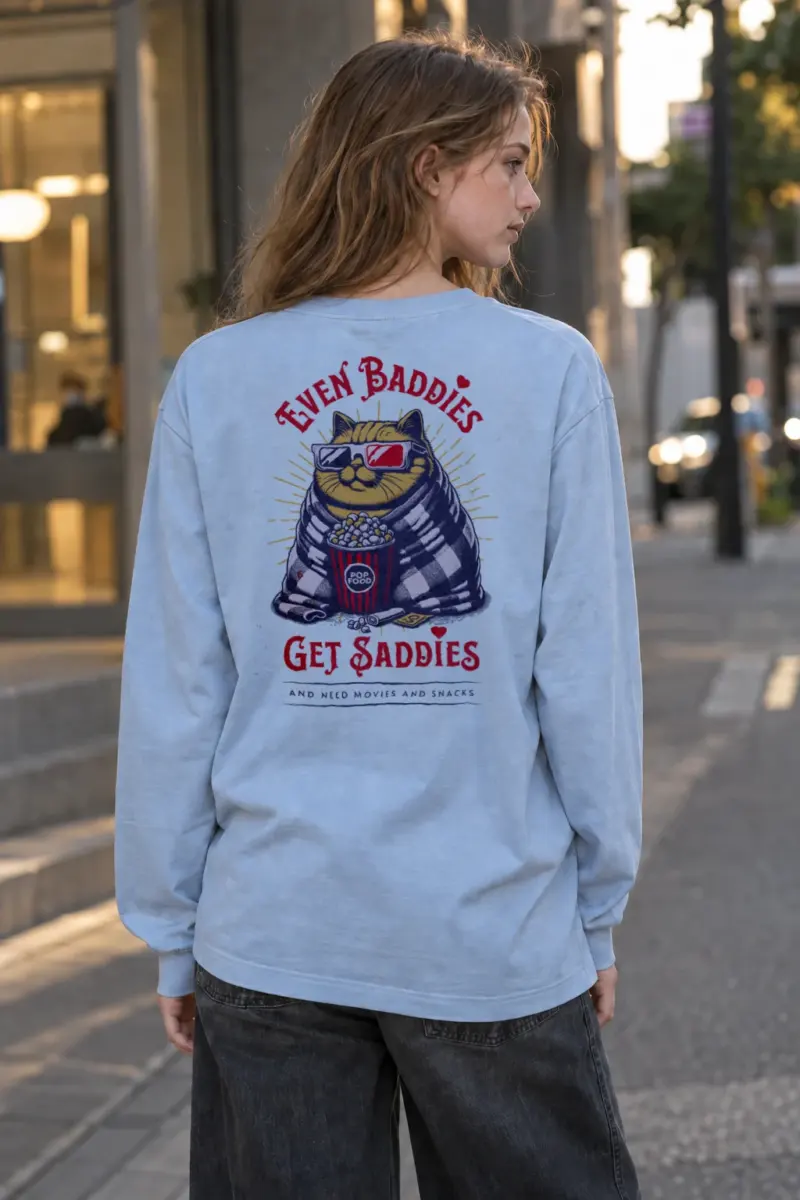 “Even Baddies Get Saddies” Unisex Longsleeve T-shirt | Gildan 2400