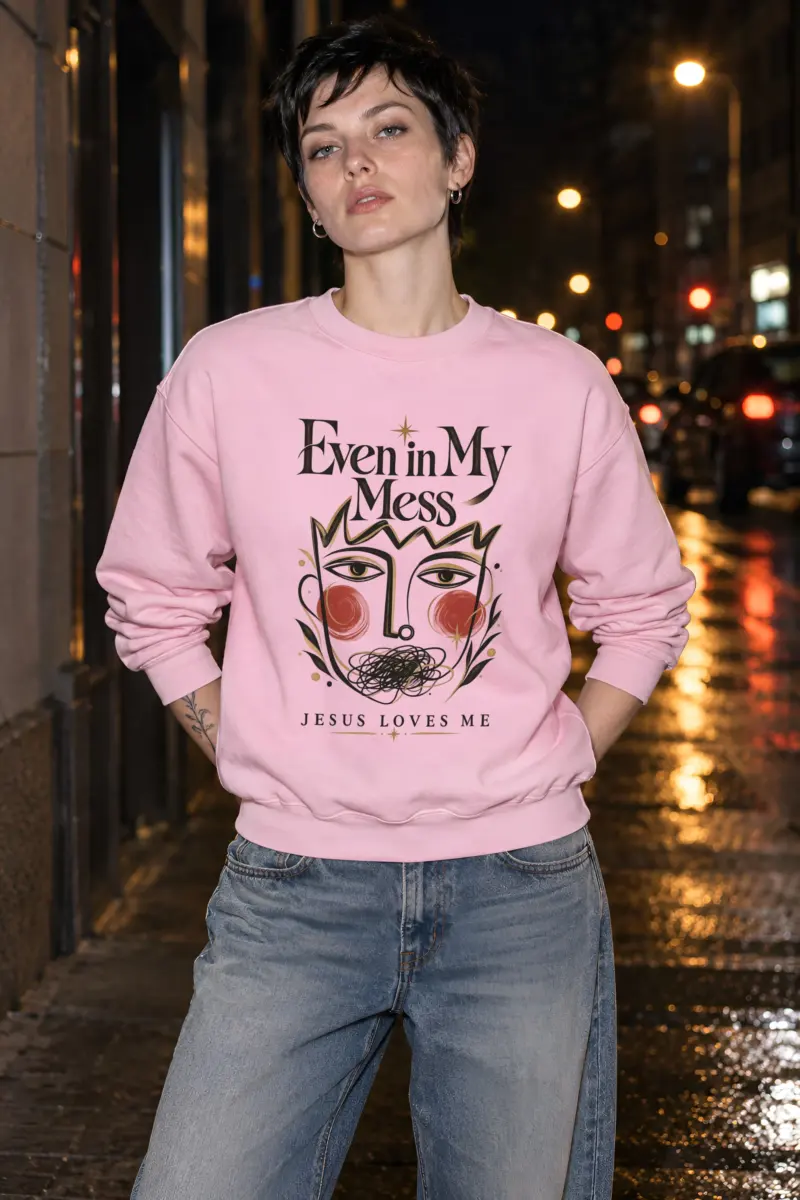 "Even In My Mess" Heavy Blend Unisex Crewneck Sweatshirt