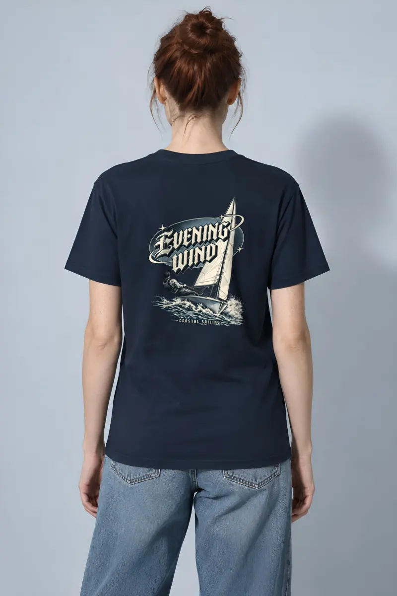 "Evening Wind Coastal Sailing" Heavyweight Unisex Crewneck T-shirt