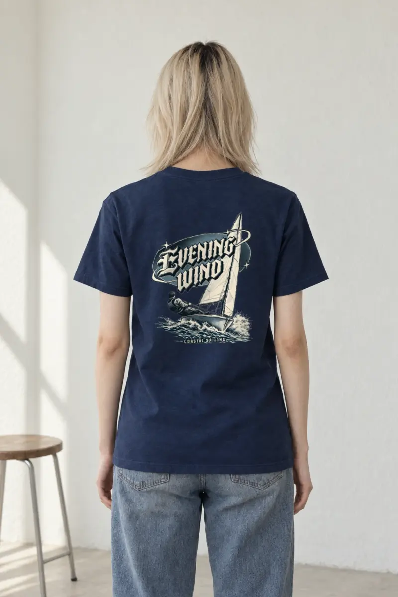 "Evening Wind Coastal Sailing" Heavyweight Unisex Crewneck T-shirt