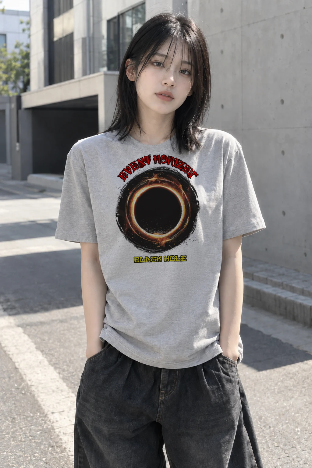 "Event Horizon" Heavyweight Unisex Crewneck T-shirt | Gildan 5000
