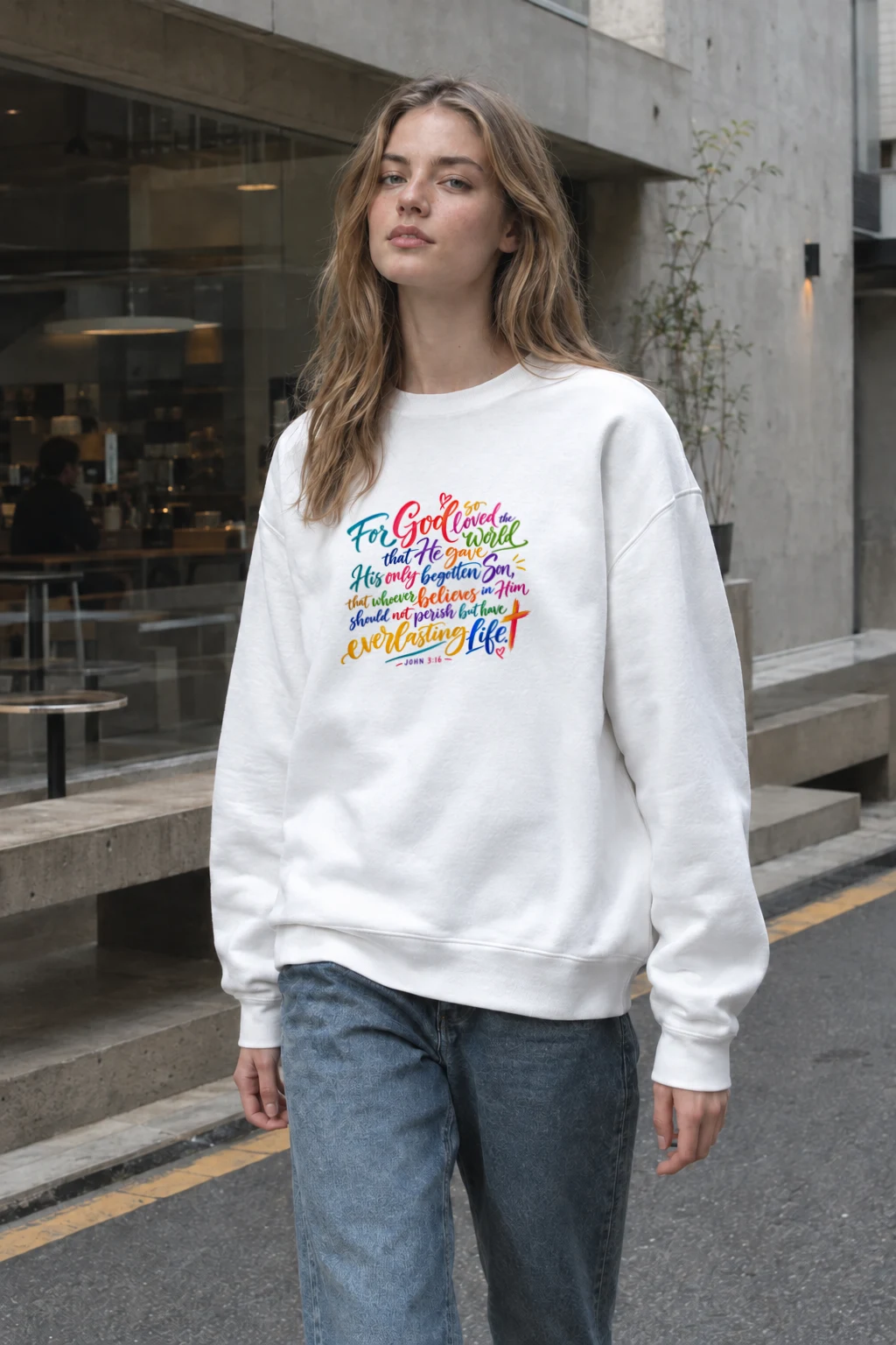 "Everlasting Life" Heavy Blend Unisex Crewneck Sweatshirt | Gildan 18000