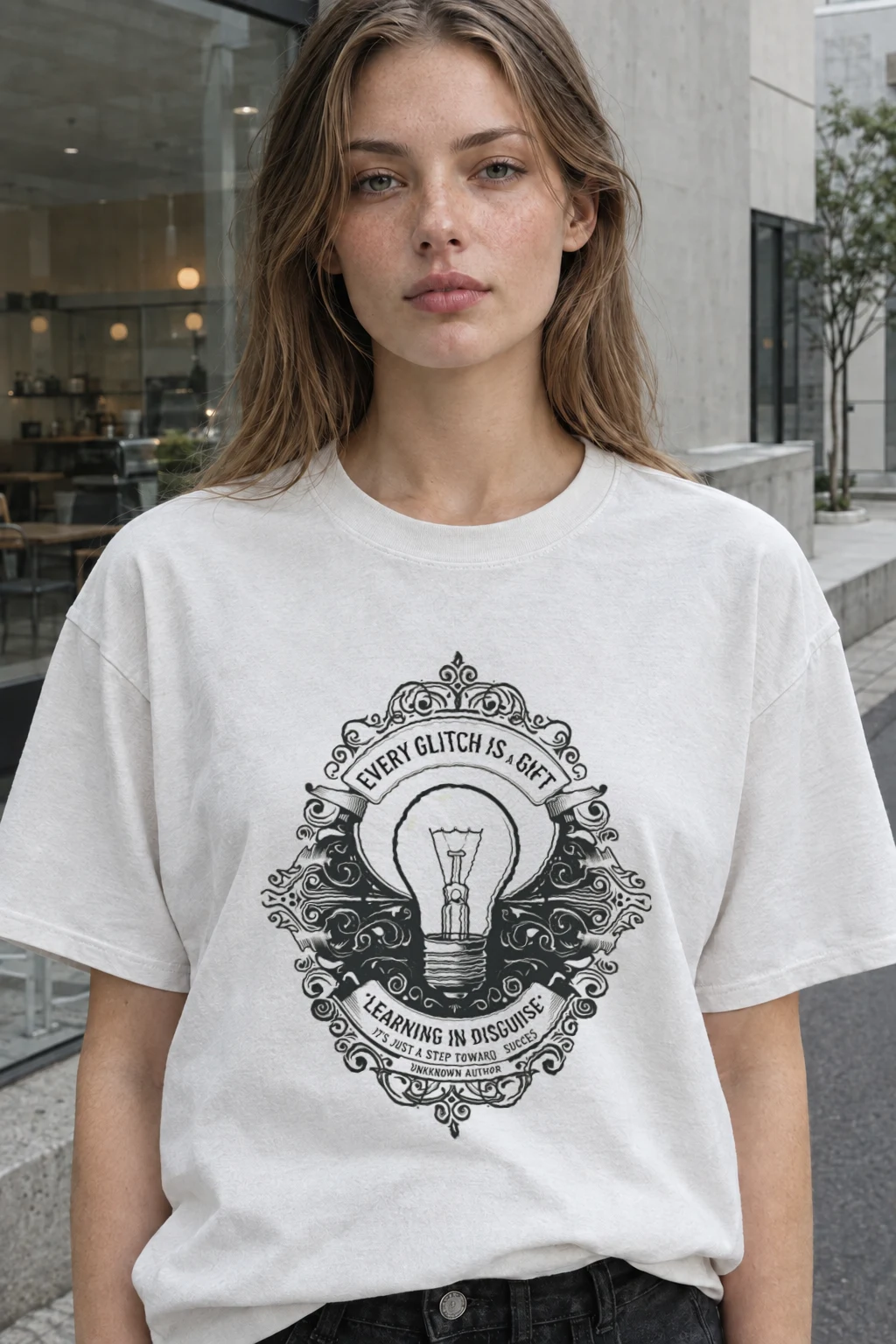 "Every Glitch Is A Gift" Heavyweight Unisex Crewneck T-shirt | Gildan 5000