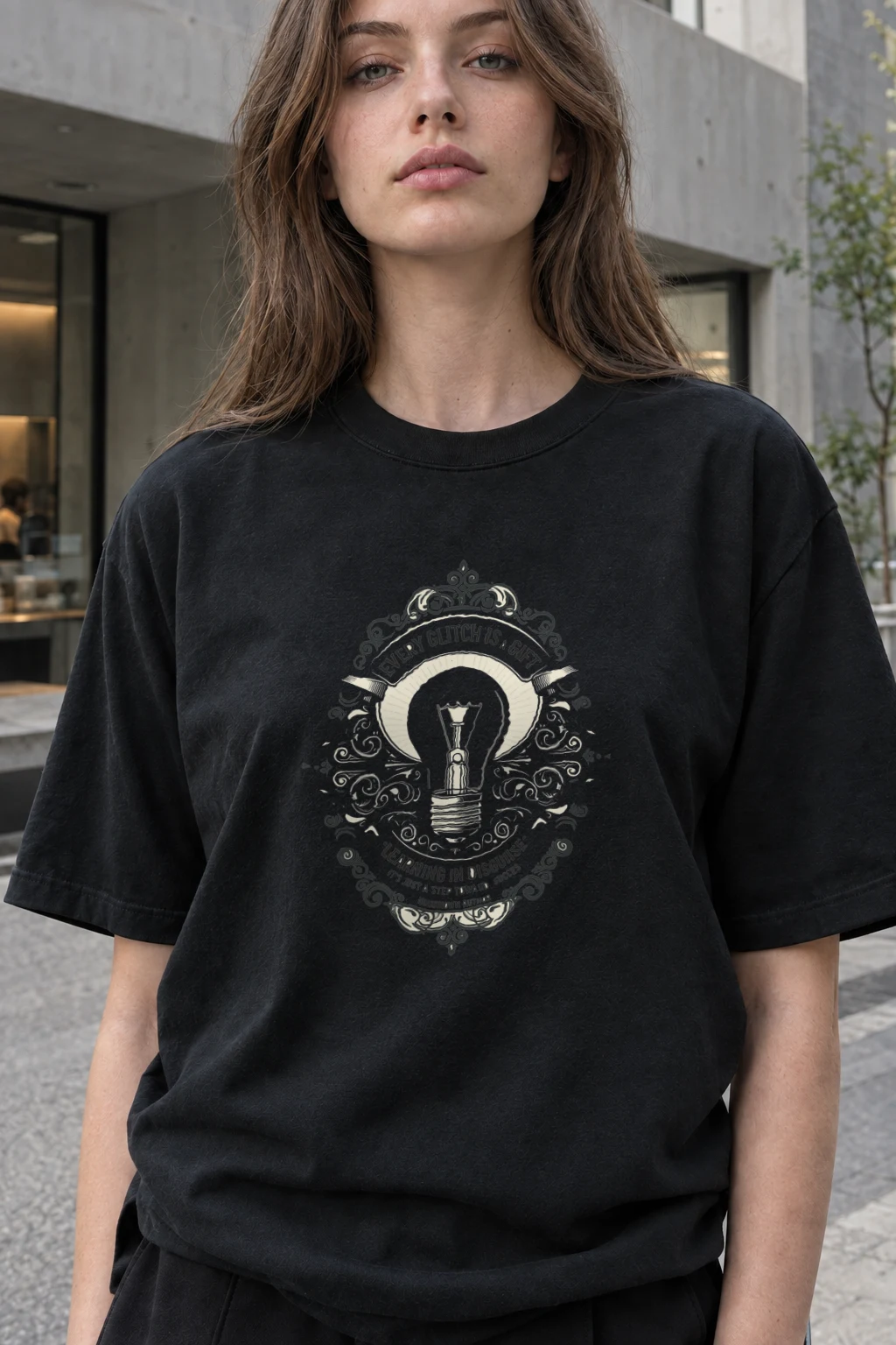 "Every Glitch Is A Gift" Heavyweight Unisex Crewneck T-shirt | Gildan 5000