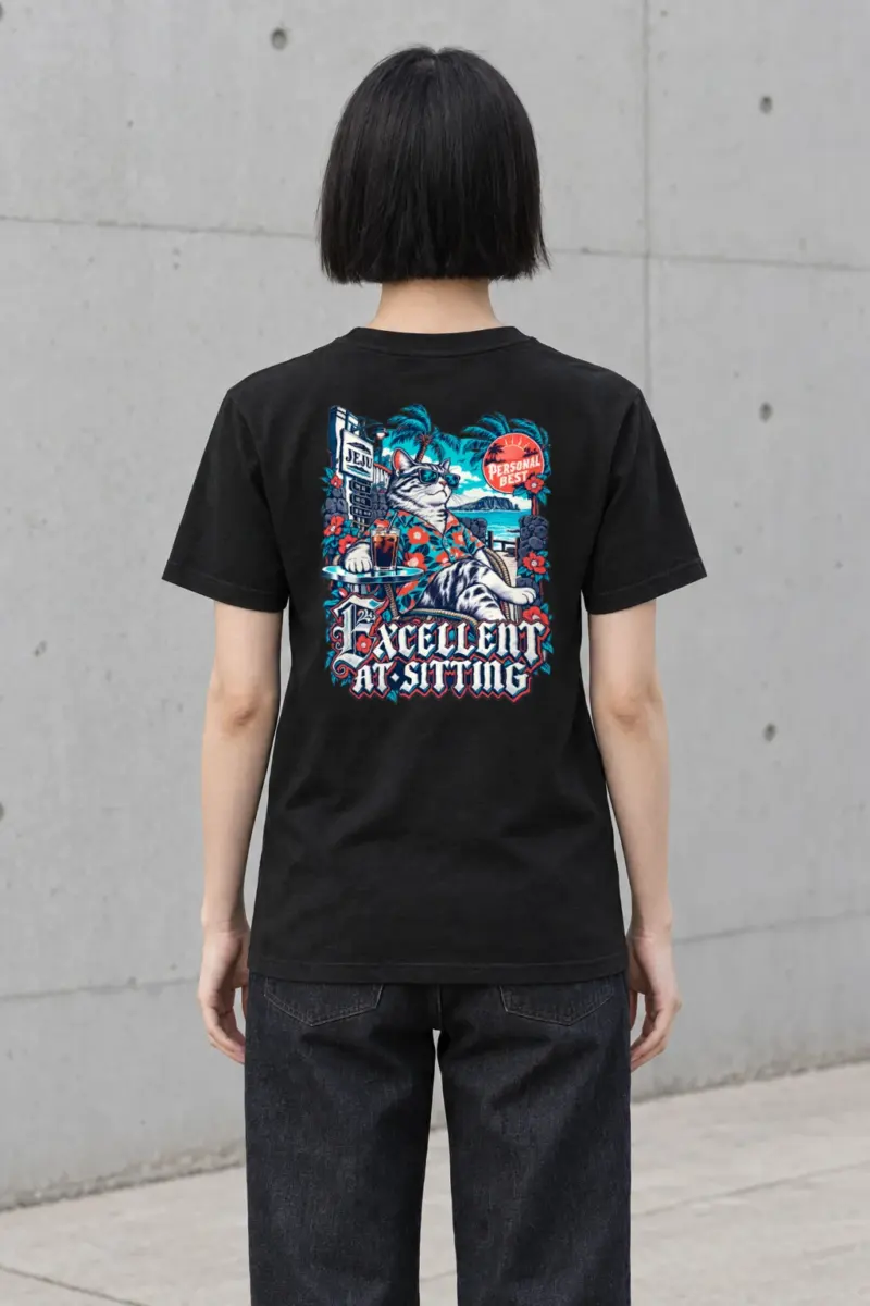 "Excellent At Sitting" Heavyweight Unisex Crewneck T-shirt | Gildan 5000