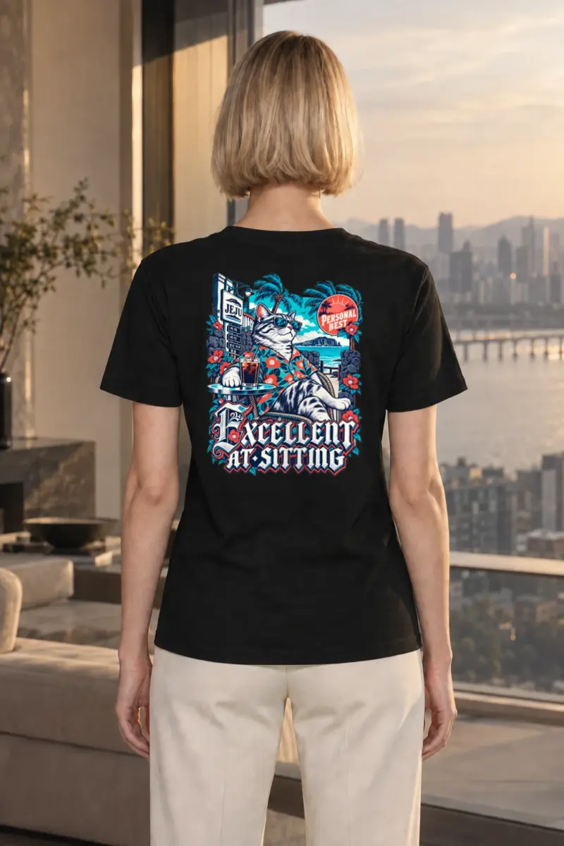 "Excellent At Sitting" Heavyweight Unisex Crewneck T-shirt | Gildan 5000