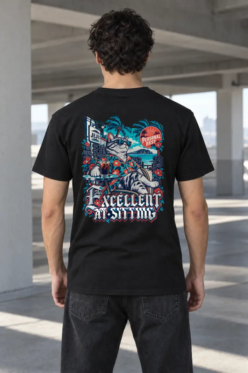 "Excellent At Sitting" Heavyweight Unisex Crewneck T-shirt | Gildan 5000