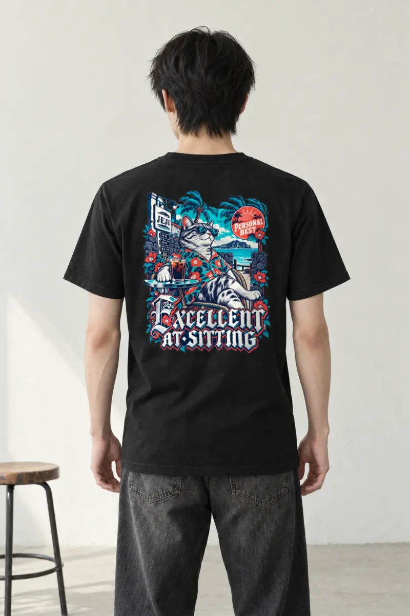 "Excellent At Sitting" Heavyweight Unisex Crewneck T-shirt | Gildan 5000