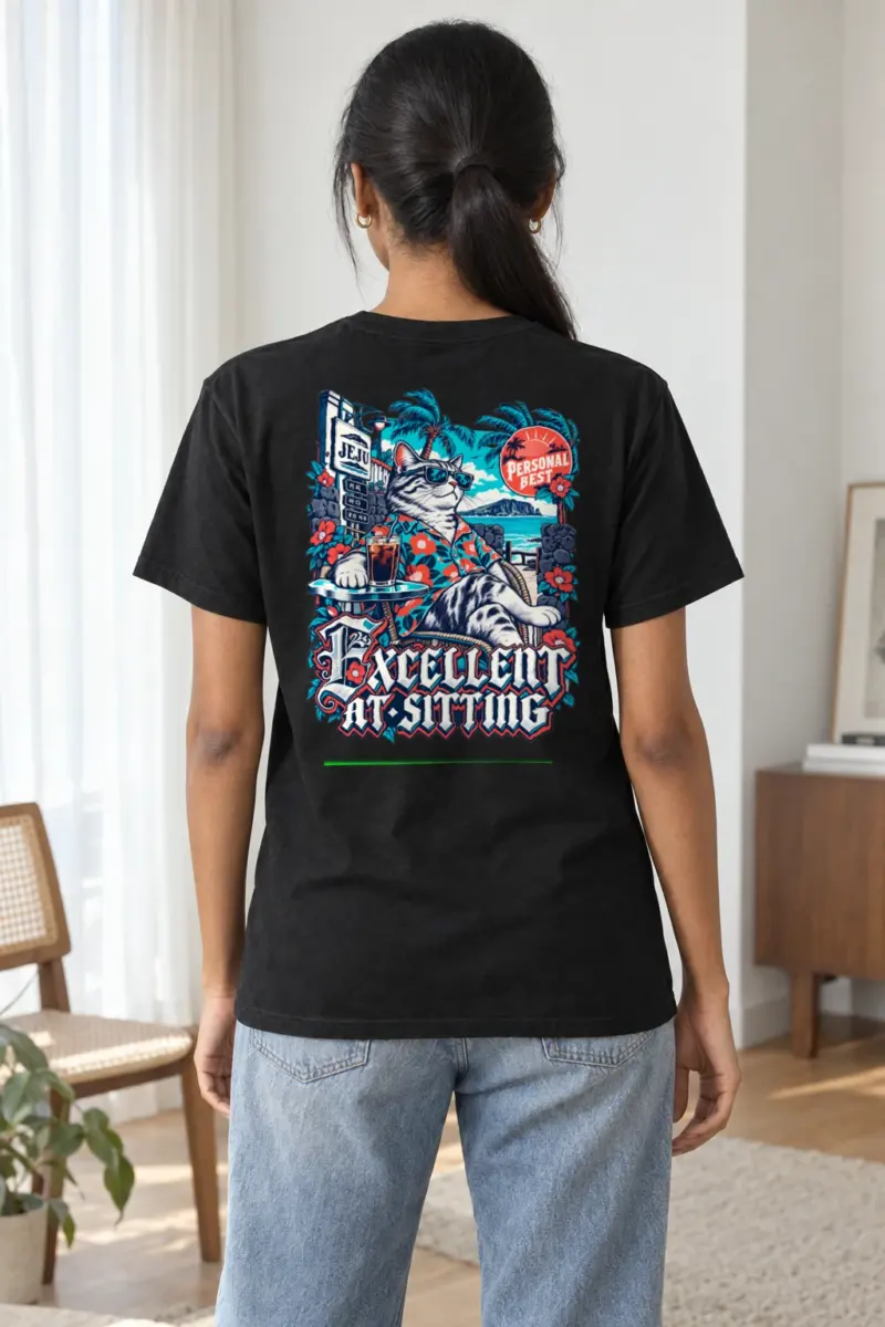 "Excellent At Sitting" Heavyweight Unisex Crewneck T-shirt | Gildan 5000